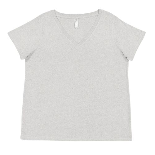 Ladies' Curvy V-Neck Fine Jersey T-Shirt Thumbnail
