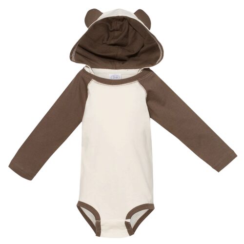 Infant Long Sleeve Fine Jersey Bodysuit With Ears Thumbnail