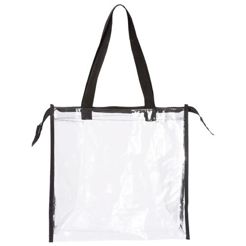 Clear Tote with Gusseted And Zippered Top Thumbnail