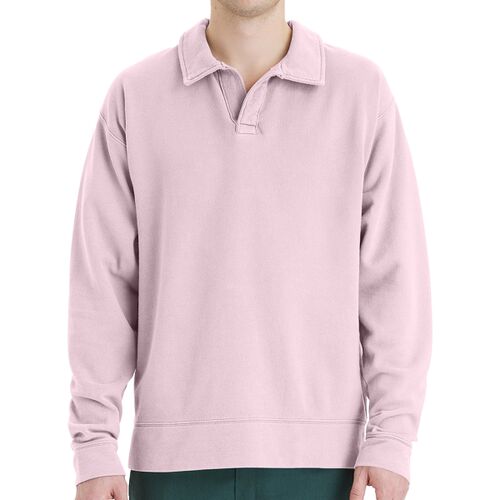 Unisex Garment Dye Polo Collar Sweatshirt Thumbnail