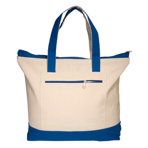 Zippered Cotton Canvas Tote Bag Thumbnail