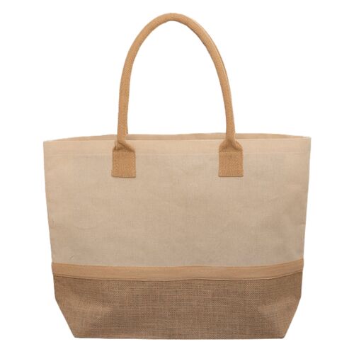 Wanderlust Laminated Jute & Canvas Tote Bag Thumbnail