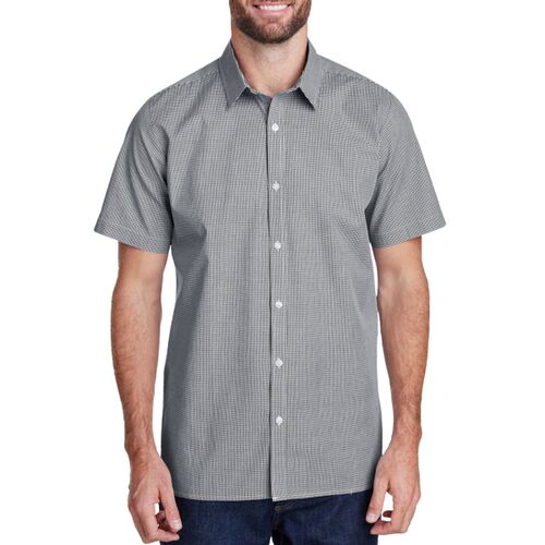 Men's Microcheck Gingham Cotton Shirt Thumbnail