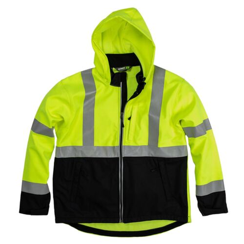 Men's Tall Hi-Vis Class 3 Hooded Soft Shell Jacket Thumbnail