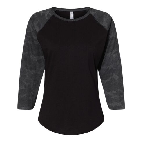 Women's Baseball Fine Jersey Three-Quarter Sleeve Tee Thumbnail