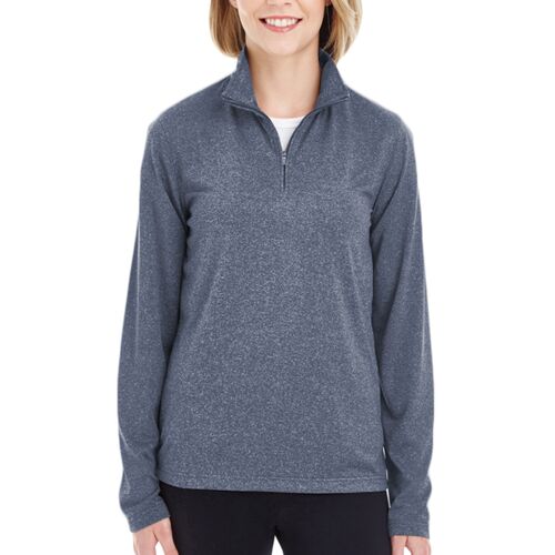 Ladies' Cool & Dry Heathered Performance Quarter-Zip Thumbnail