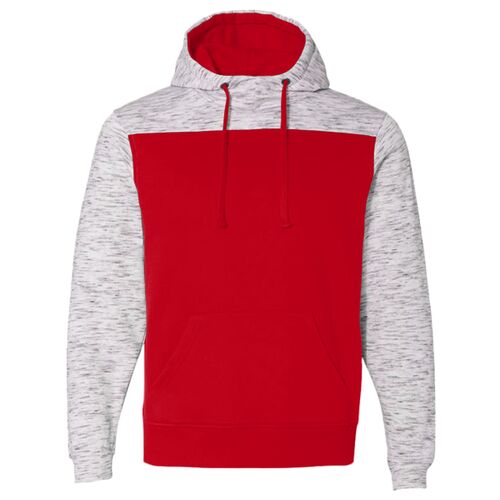 Adult Melange Color Blocked Hooded Sweatshirt Thumbnail