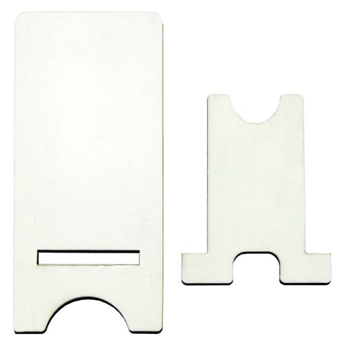 ImageStand Phone Stand for Small Smartphones, Flat top, White Gloss Hard Board with Black Back. Thumbnail