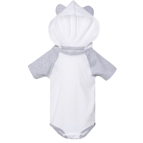 Infant Fine Jersey Raglan Bodysuit with Hood & Ears Thumbnail