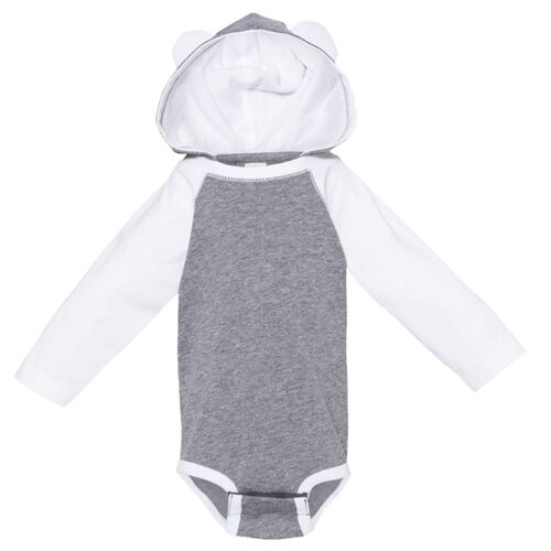 Infant Fine Jersey Character Hooded Long Sleeve Bodysuit with Ears Thumbnail