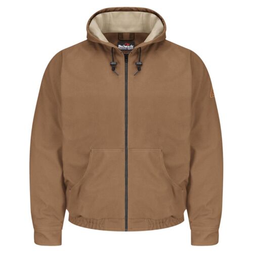 Men's Tall Brown Duck Hooded Jacket - EXCEL FR® ComforTouch Thumbnail