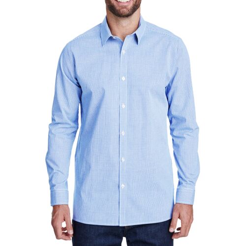 Men's Microcheck Gingham Long-Sleeve Cotton Shirt Thumbnail