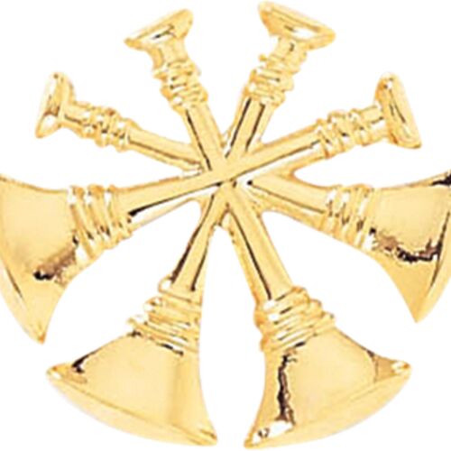 Blackinton Deputy Chief 4 Bugles Tie Tac Plunger Back w chain Thumbnail