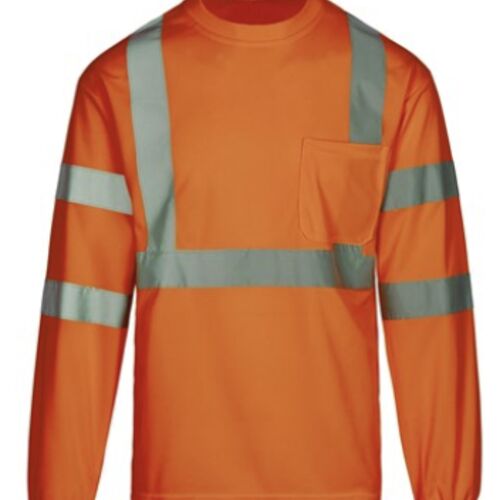 Class 3 Safety Orange Long Sleeve T-shirt Thumbnail