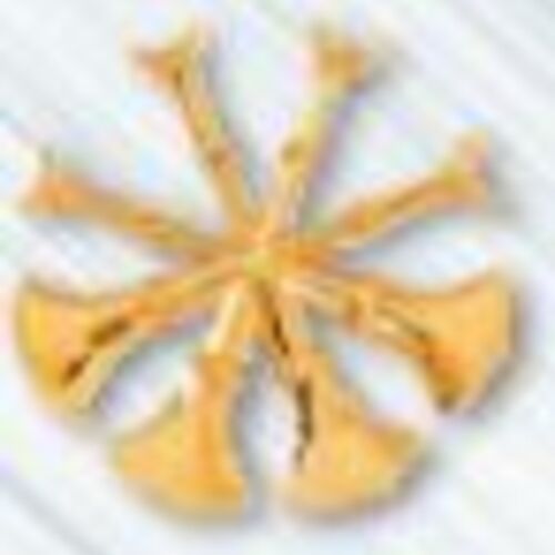 FIRE DEPARTMENT HAT PIN 1 3/4" CUT OUT - 4 BUGLES Screw Back Thumbnail