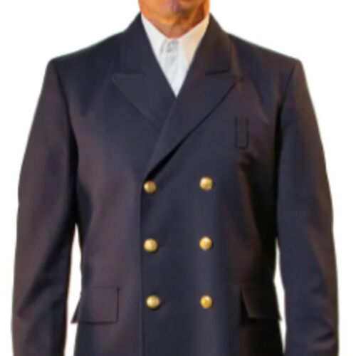 DOUBLE BREASTED COAT WITH BOTTOM FLAPS – POLYESTER WOOL BLEND Thumbnail