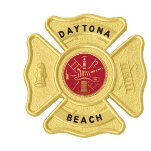 Daytona Beach FD Honor Guard Hat Badge(Blackinton) Screw Back  Thumbnail